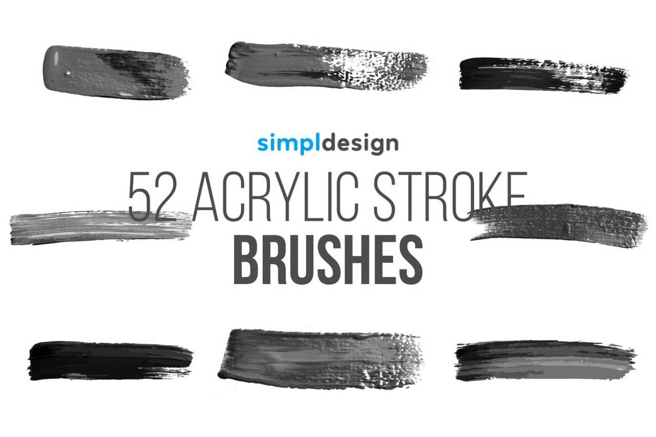 52 Stamp Acrylic Stroke Photoshop Brushes preview