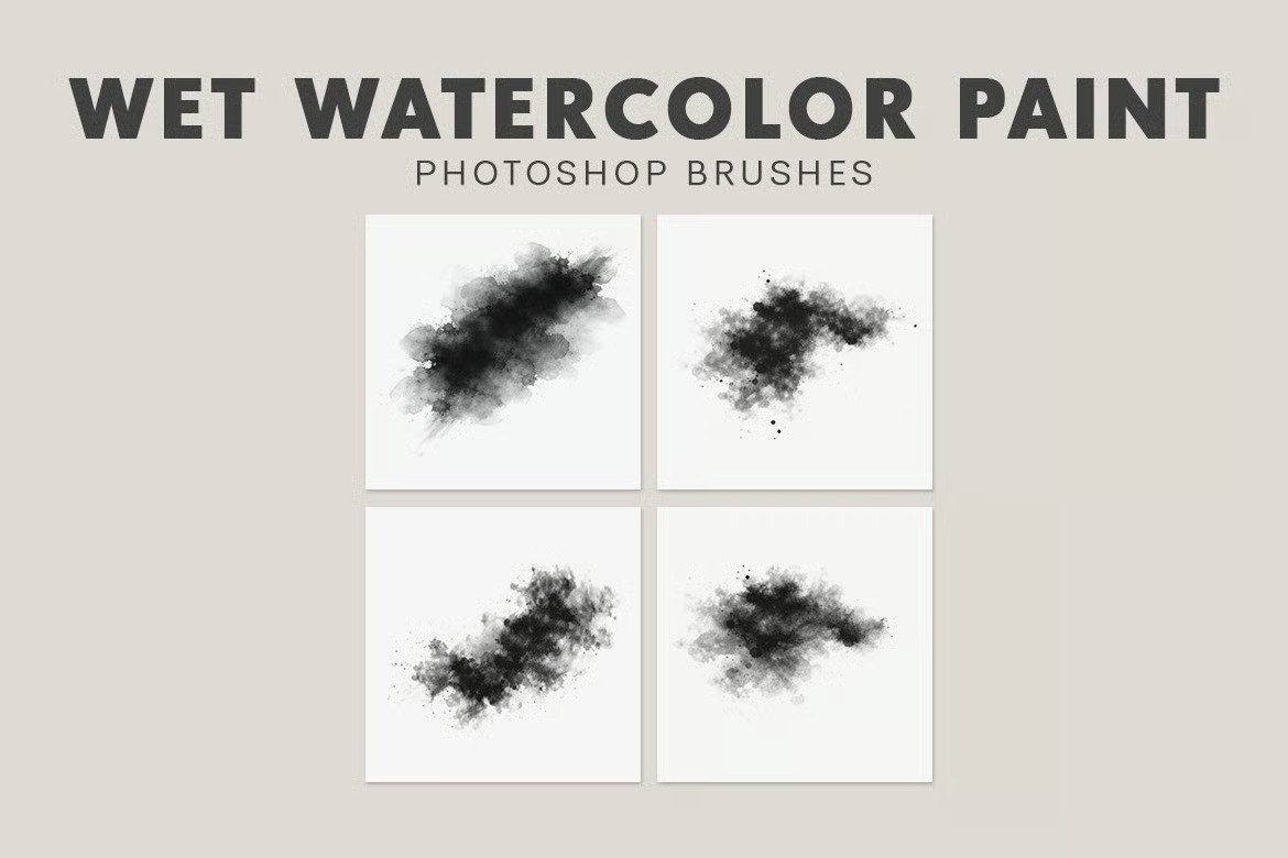 Wet Watercolor Paint Brushes preview