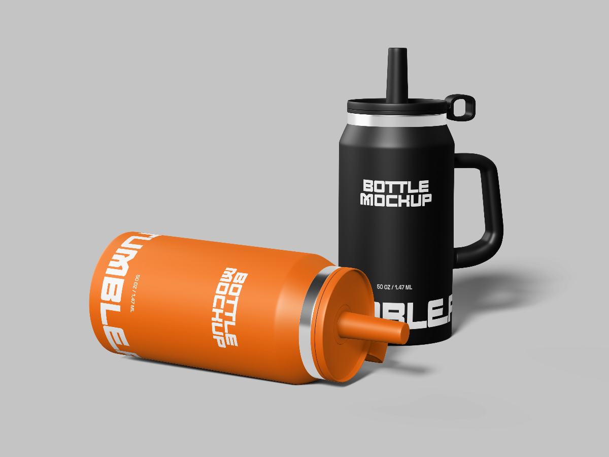 two-tumbler-mockup-with-straw-3d preview