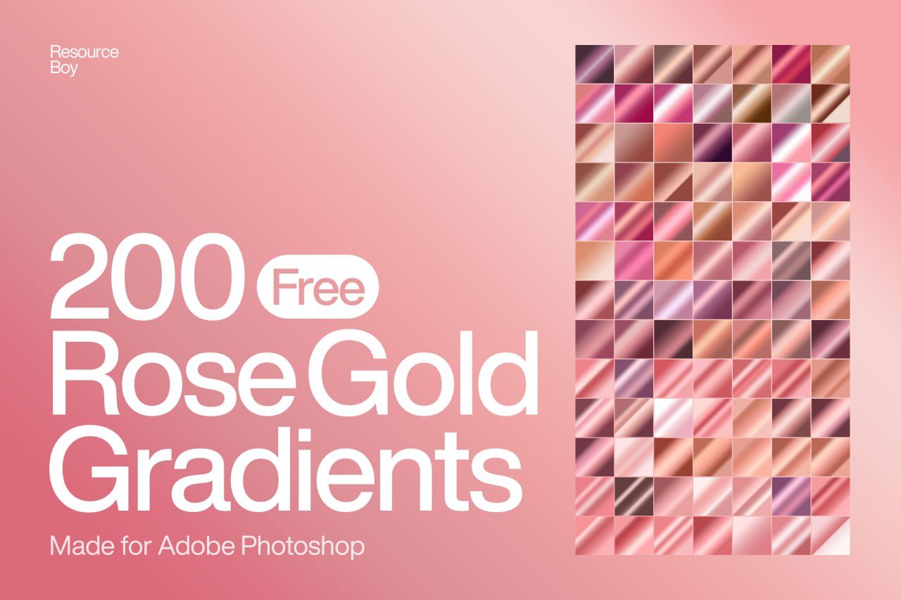 200 Rose Gold Photoshop Gradients preview