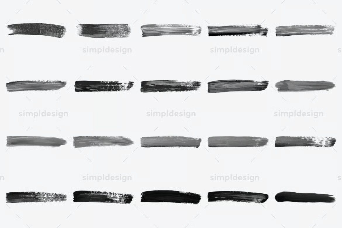 52 Stamp Acrylic Stroke Photoshop Brushes preview