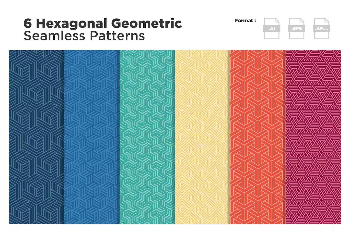Hexagonal Geometric Seamless Patterns preview