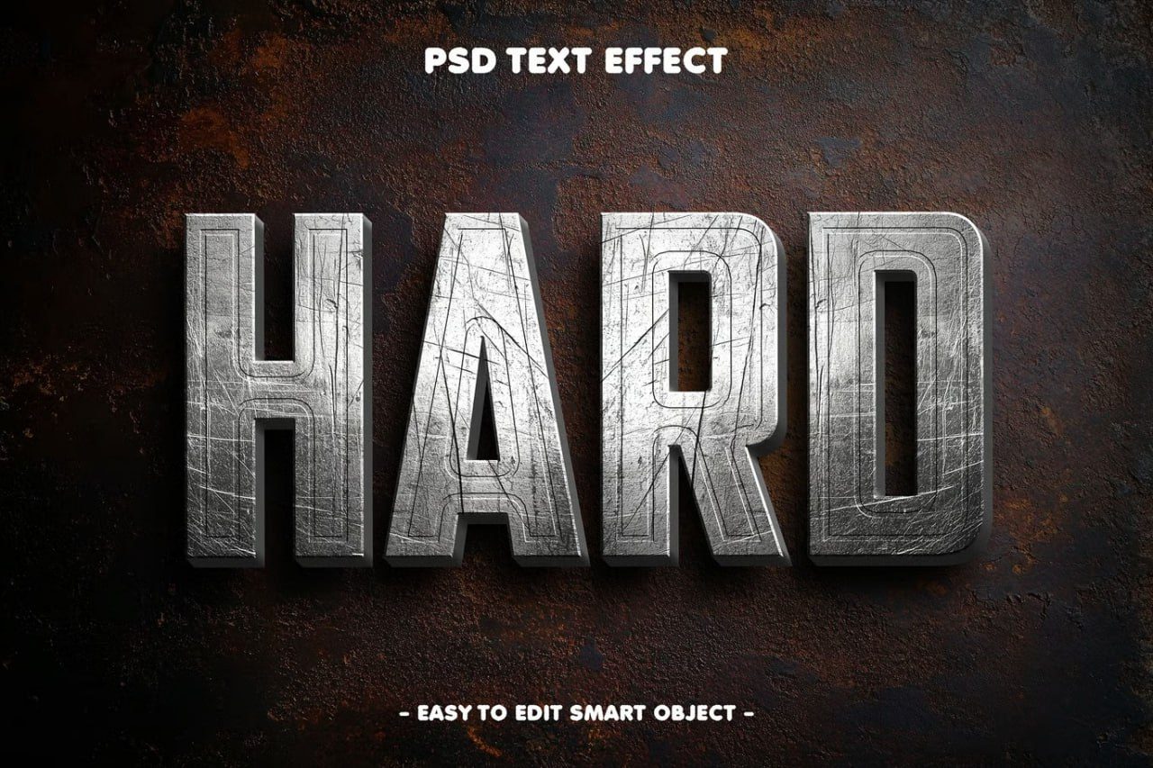 Hard Rusted Editable Text Effect preview