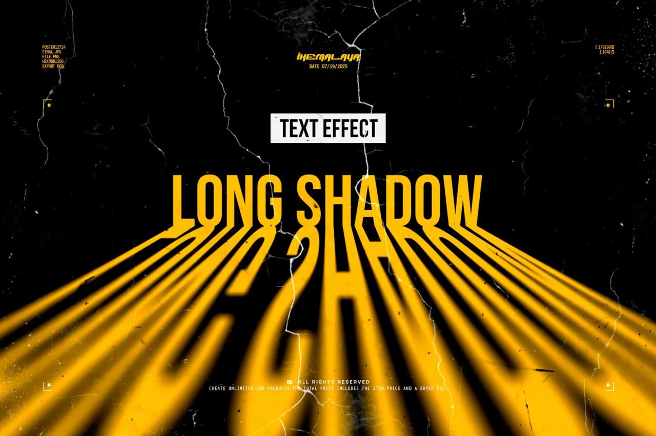 Long Shadow Text Effect PSD preview