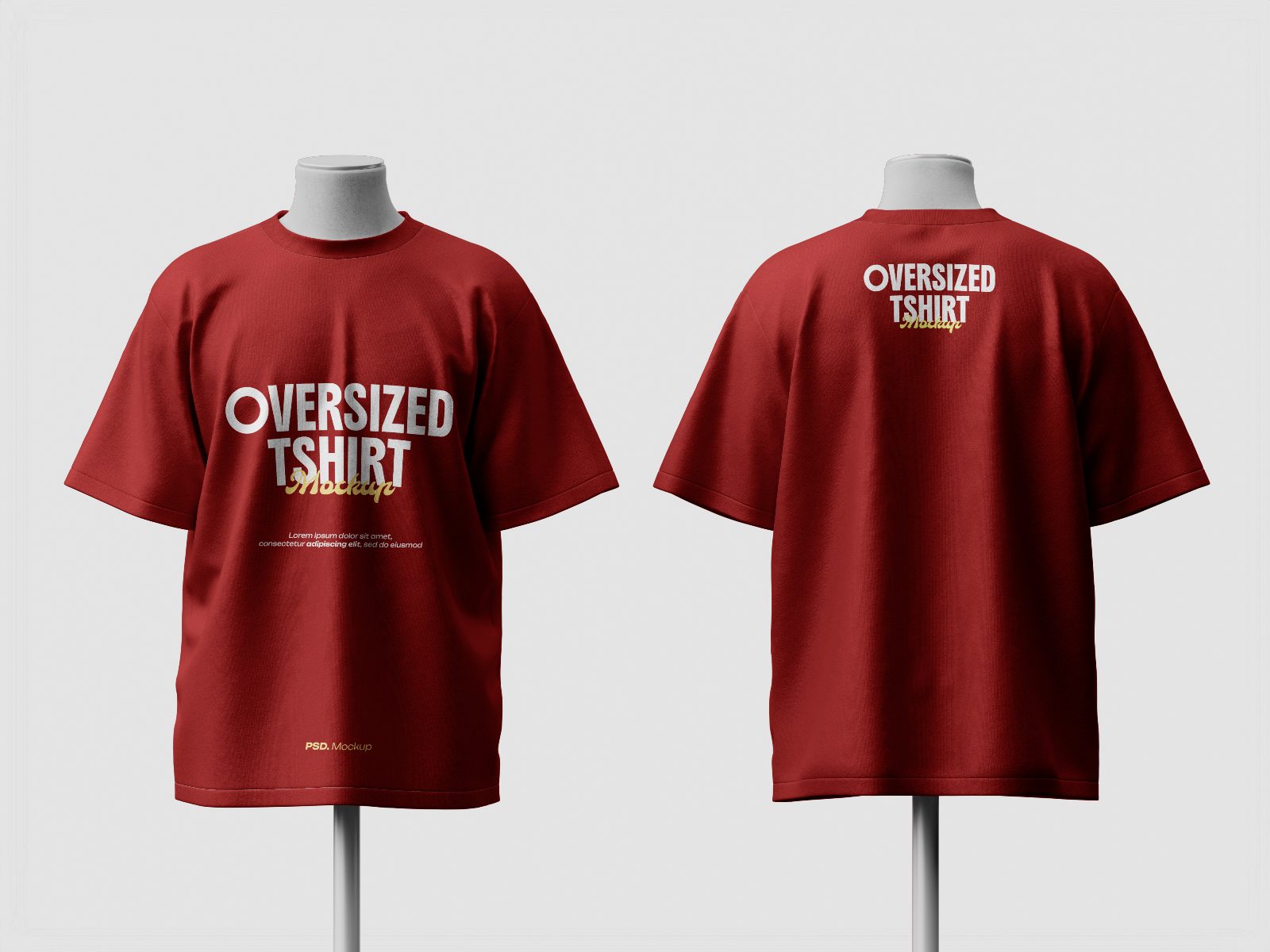 Red oversized-tshirt-mockup preview