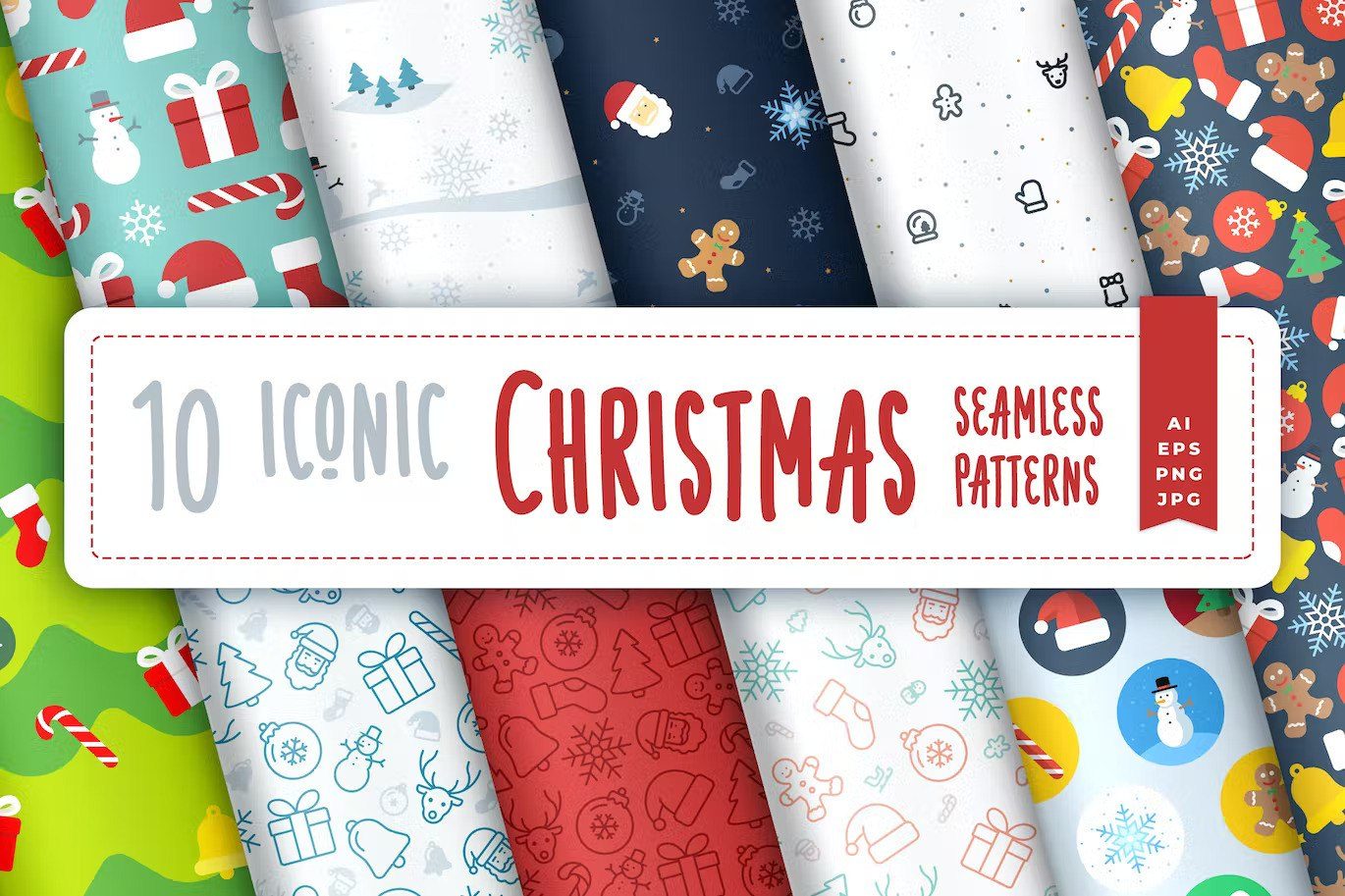 Iconic Christmas Seamless Patterns preview