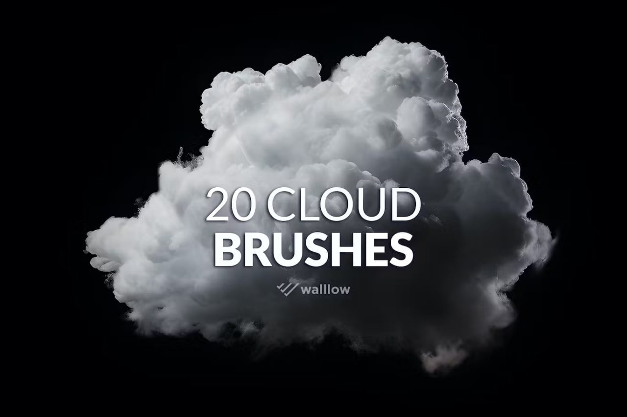 20 Realistic clouds photoshop brushes