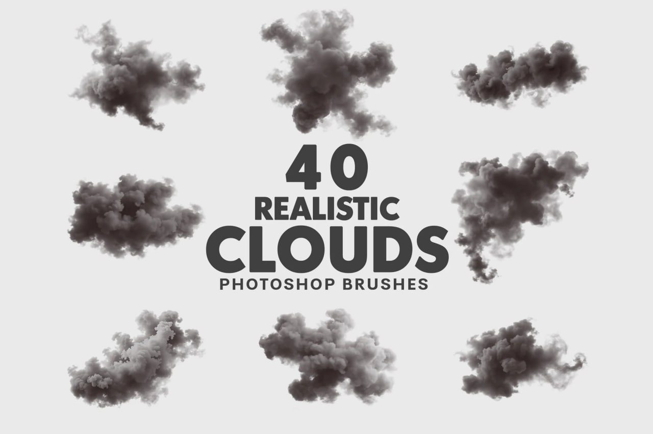 40 Realistic Clouds Brushes
