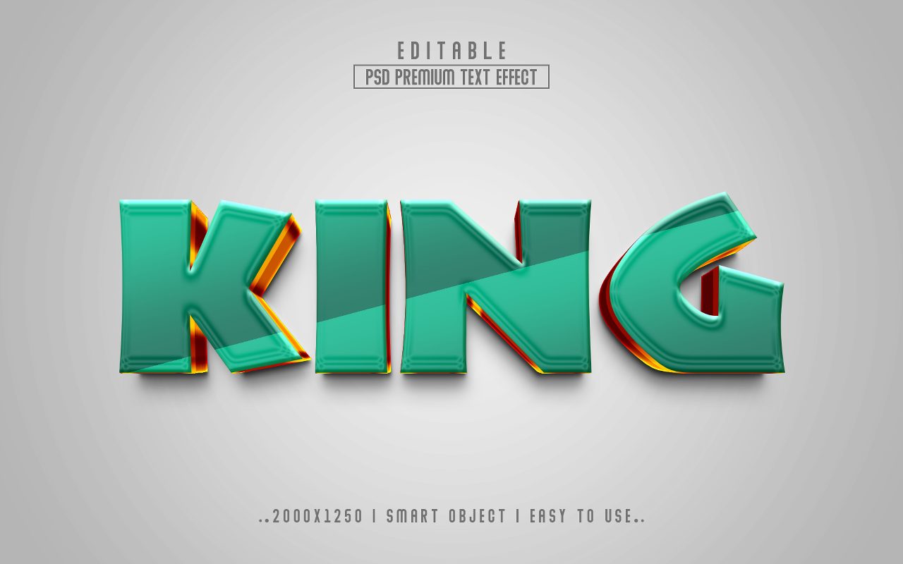 king-3d-editable-text-effect-style