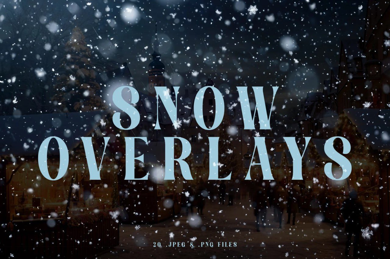 Pack of 20 Snow Flakes Overlay Textures