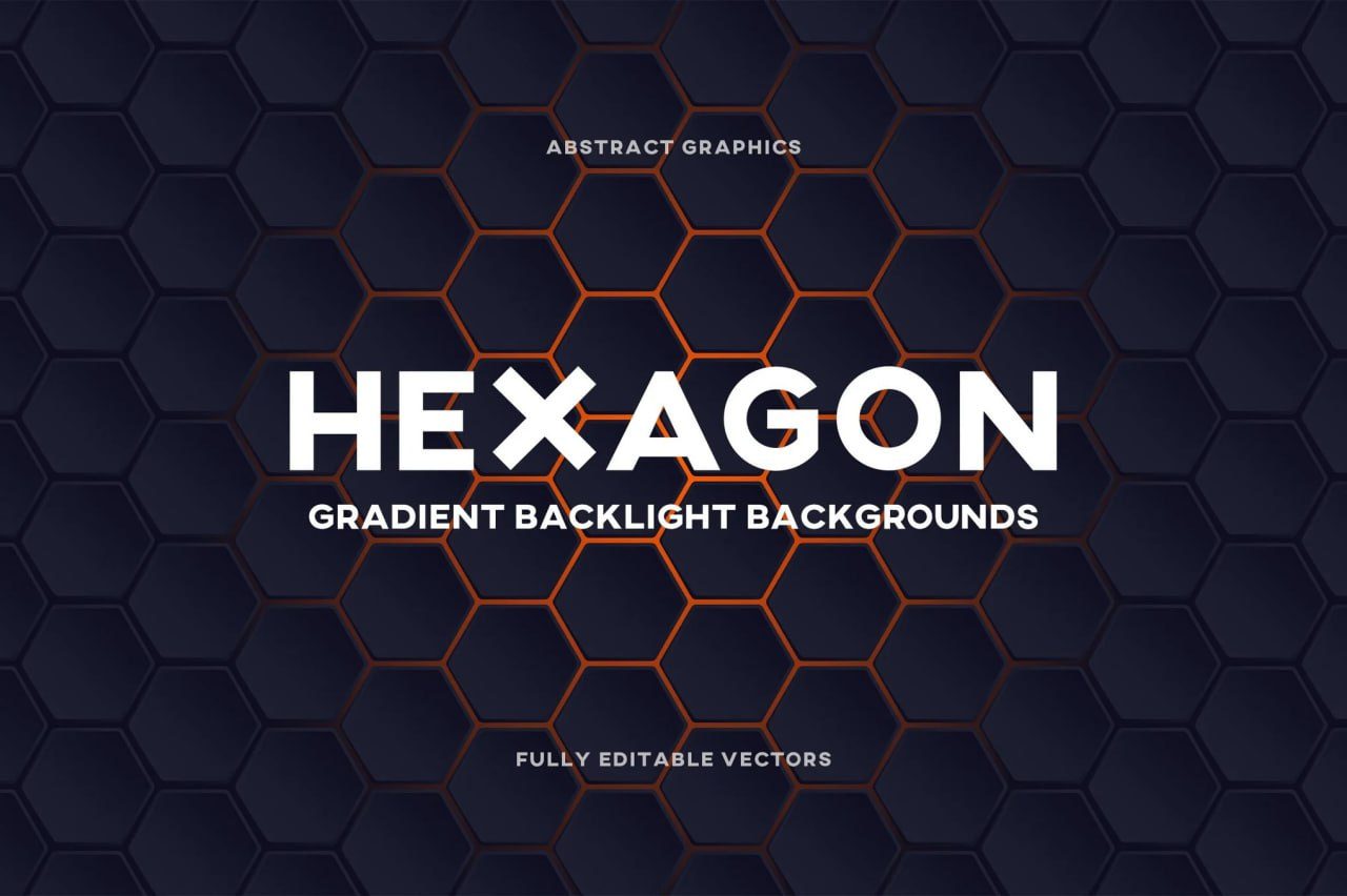 Abstract Hexagon Grid Gradient Backgrounds