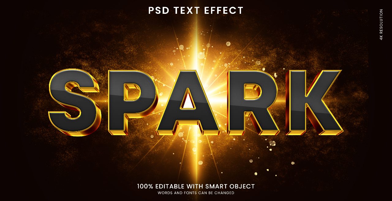 spark-shiny-glossy-3d-text-effect