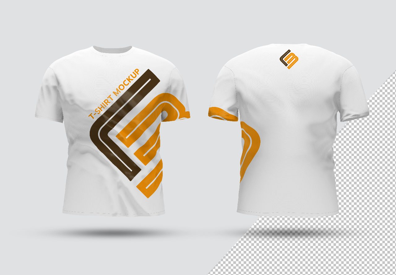 Front-back-isolated-t-shirt-mockup