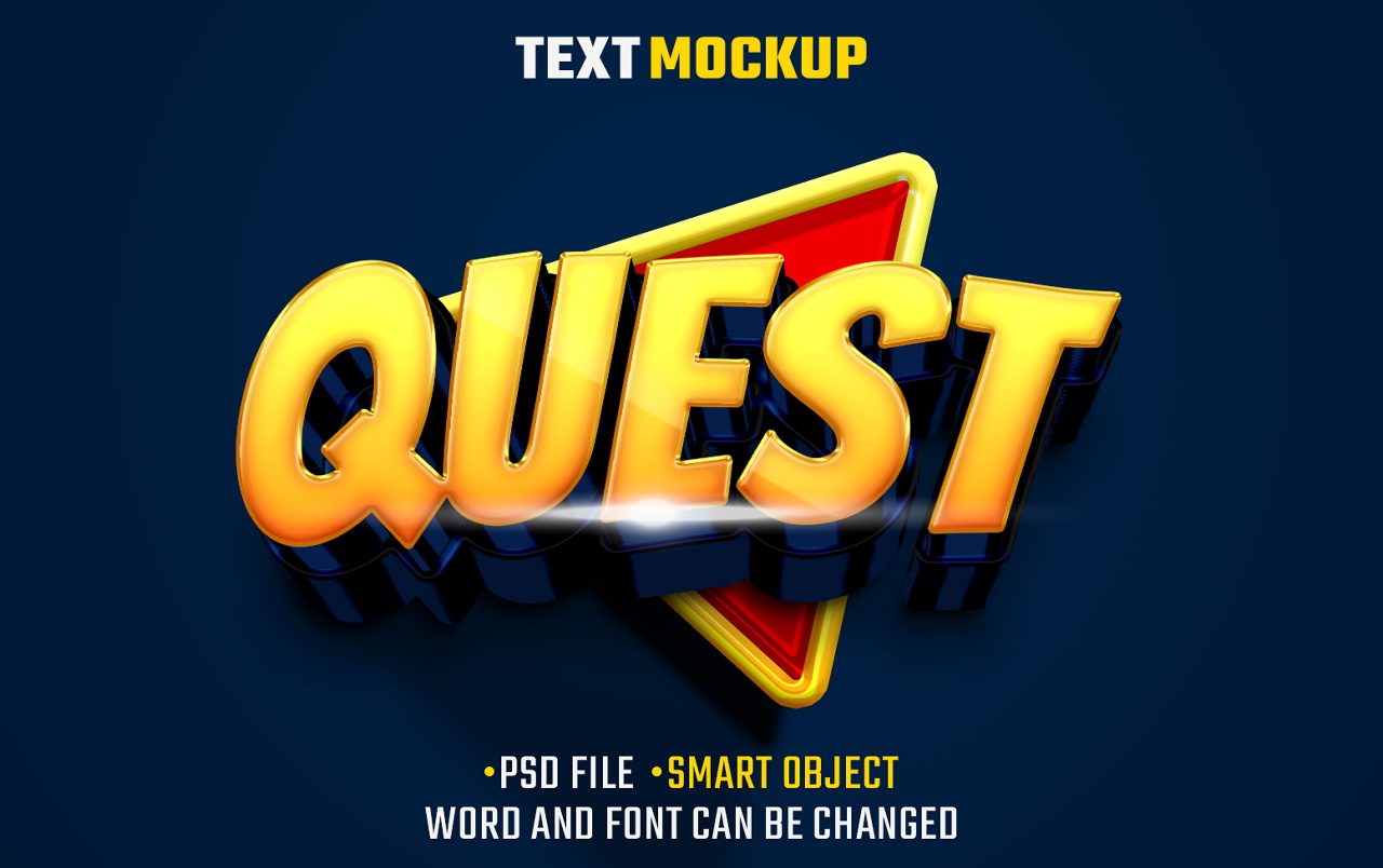 quest-text-effect-3d-text-font-effect