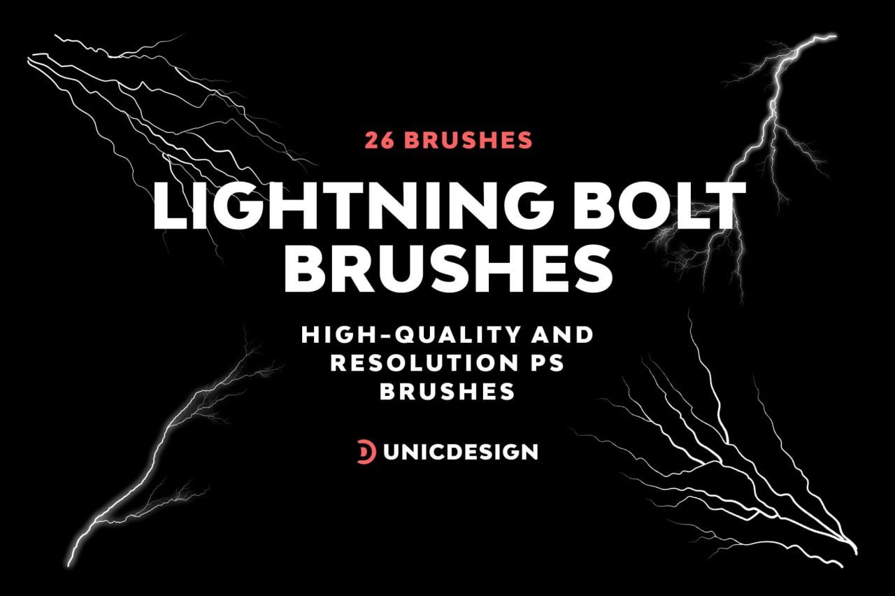26 Lightning Bolt Photoshop Brushes